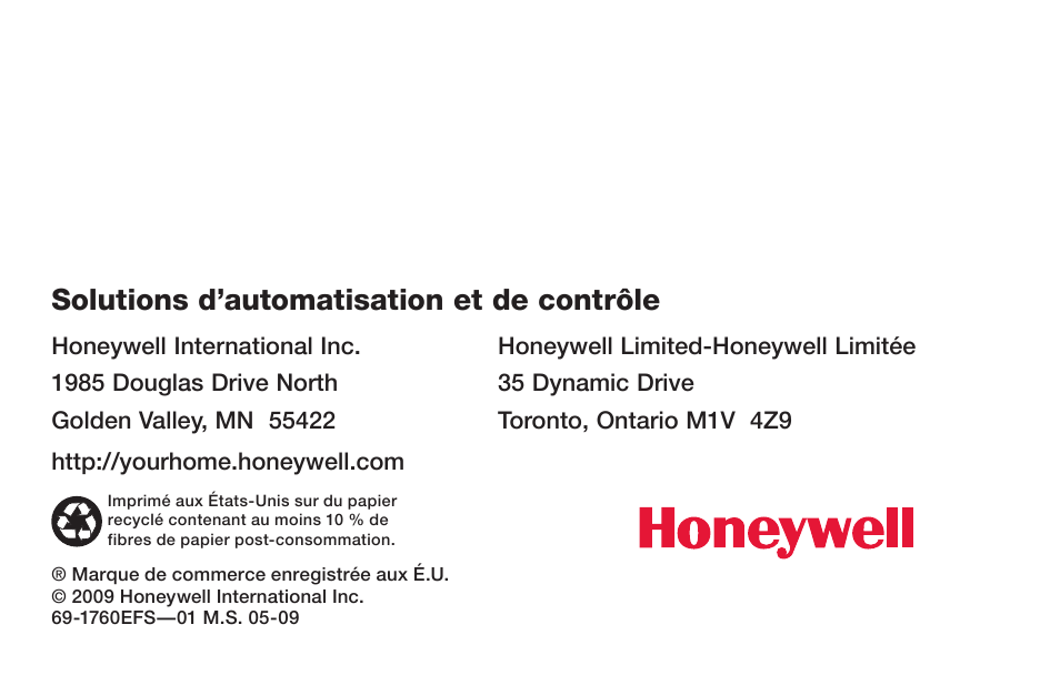 Solutions d’automatisation et de contrôle | Honeywell PRO TH4000 User Manual | Page 48 / 72