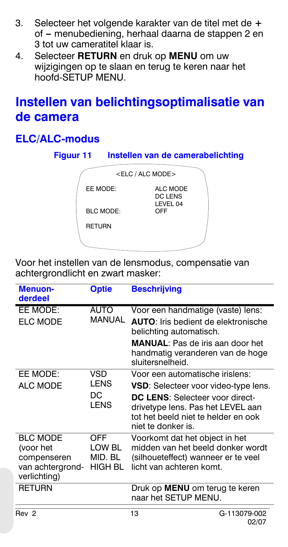 Elc/alc-modus | Honeywell HCD484L User Manual | Page 138 / 144
