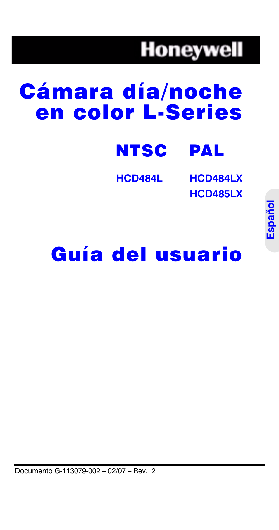 Cámara día/noche en color l-series, Guía del usuario, Ntsc pal | Honeywell HCD484L User Manual | Page 49 / 144