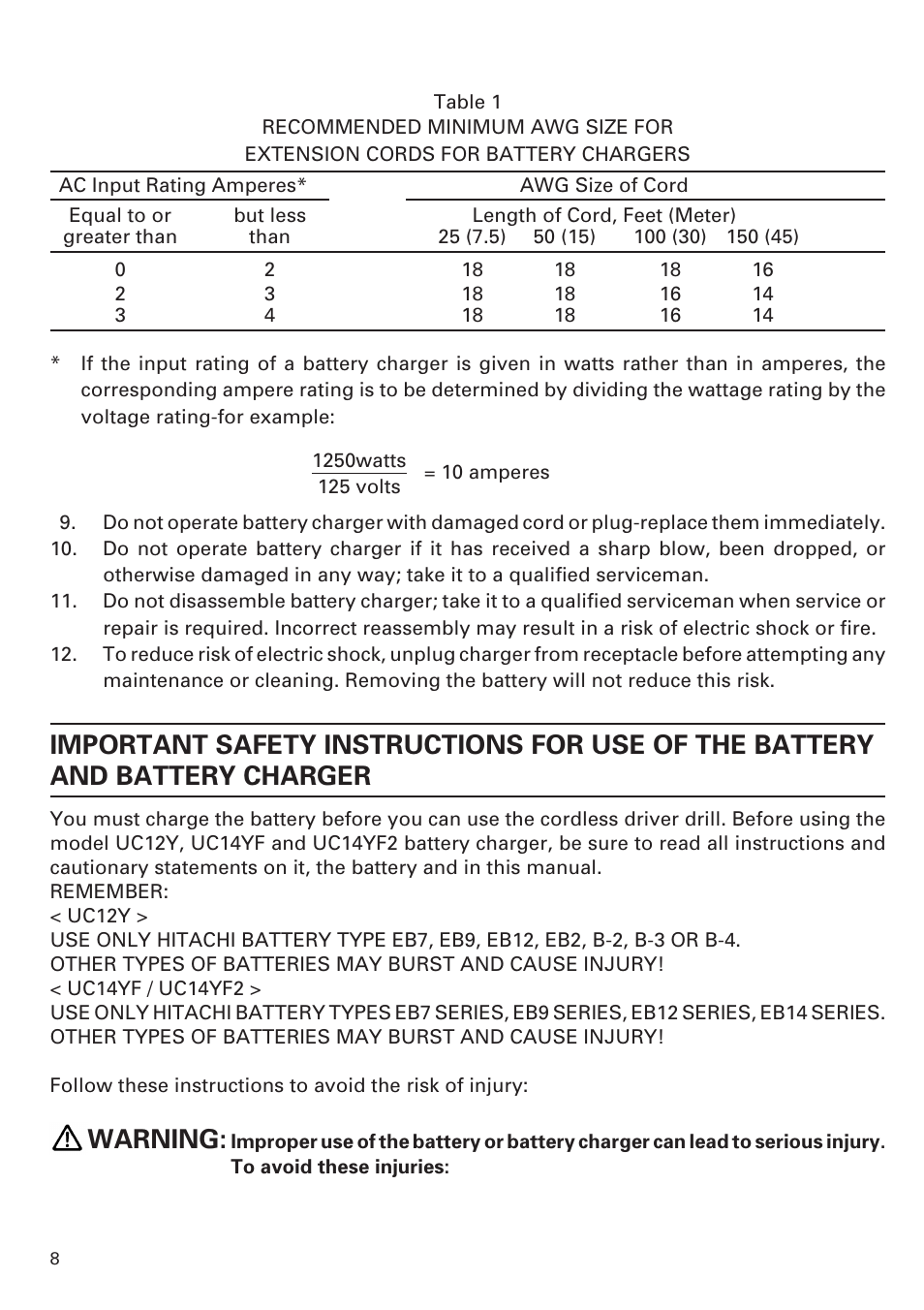 Warning | Honeywell DN 10DY User Manual | Page 8 / 24