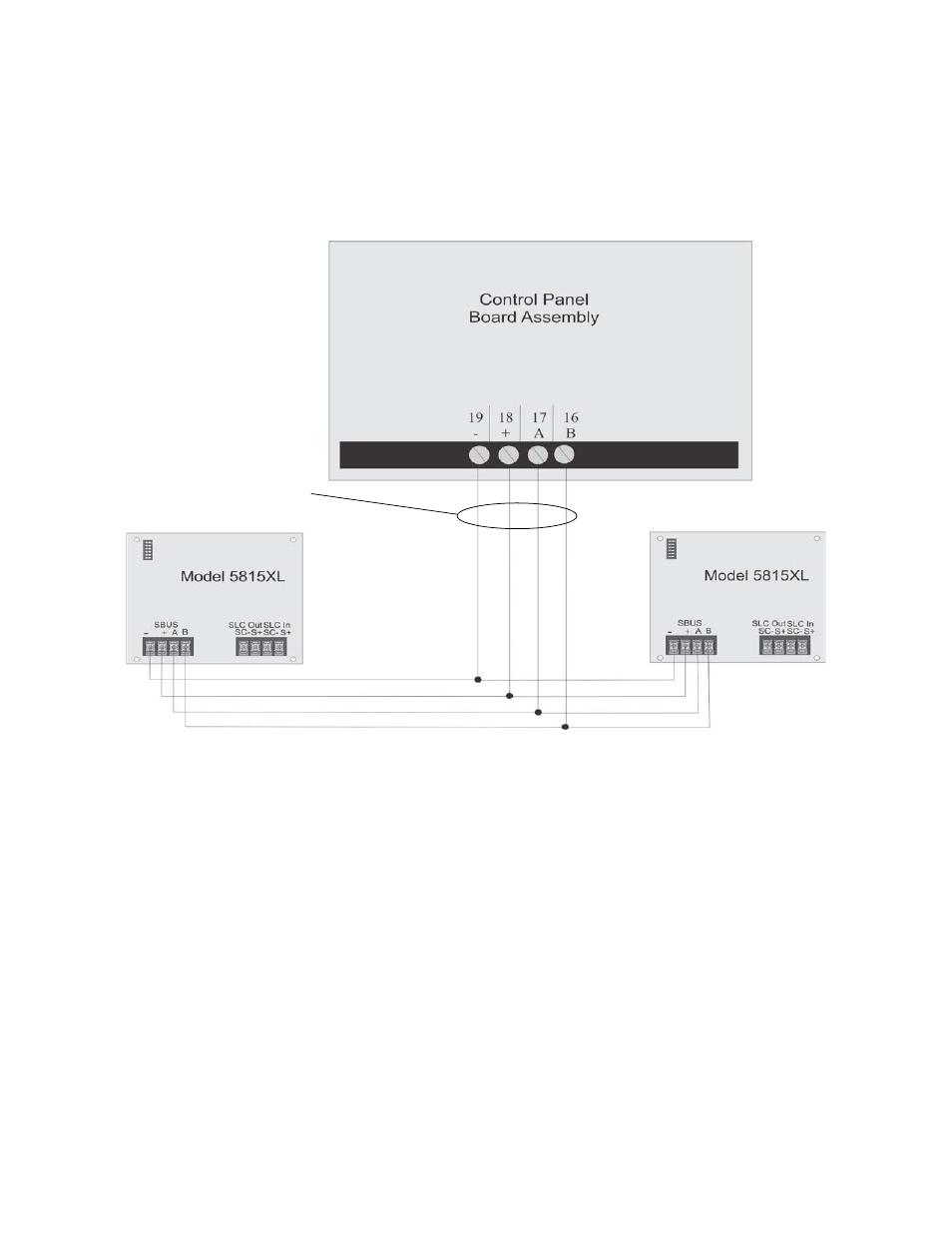 1 5815xl connection to the panel, 1 5815xl connection to the panel -17, Ee section 4.6.1.) | Honeywell INTELLIKNIGHT 5820XL User Manual | Page 57 / 244