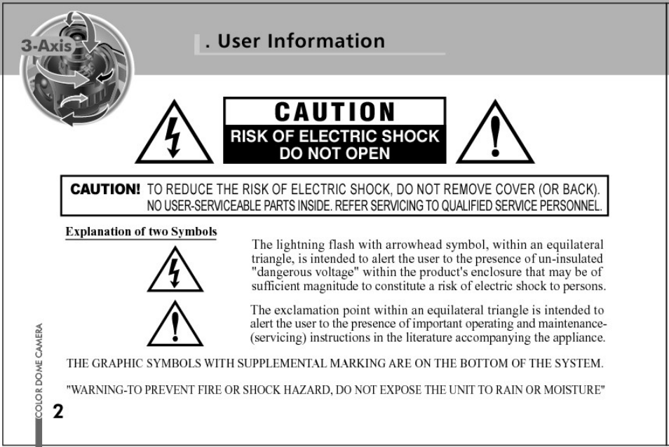 User information, Caution | Honeywell HD61 User Manual | Page 2 / 40