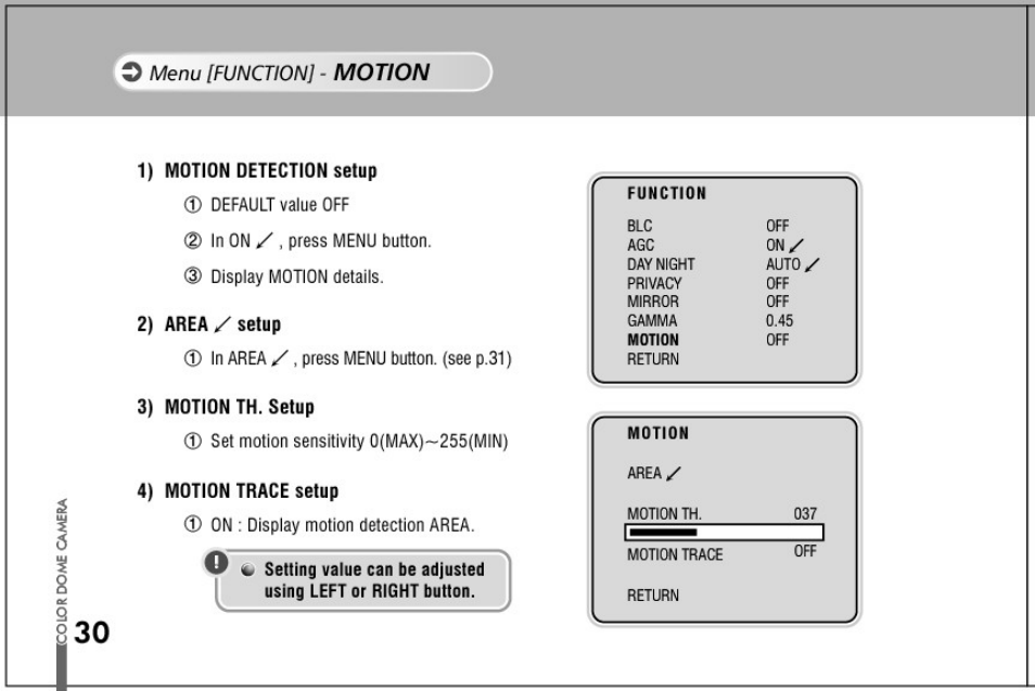 Motion | Honeywell HD61 User Manual | Page 30 / 40