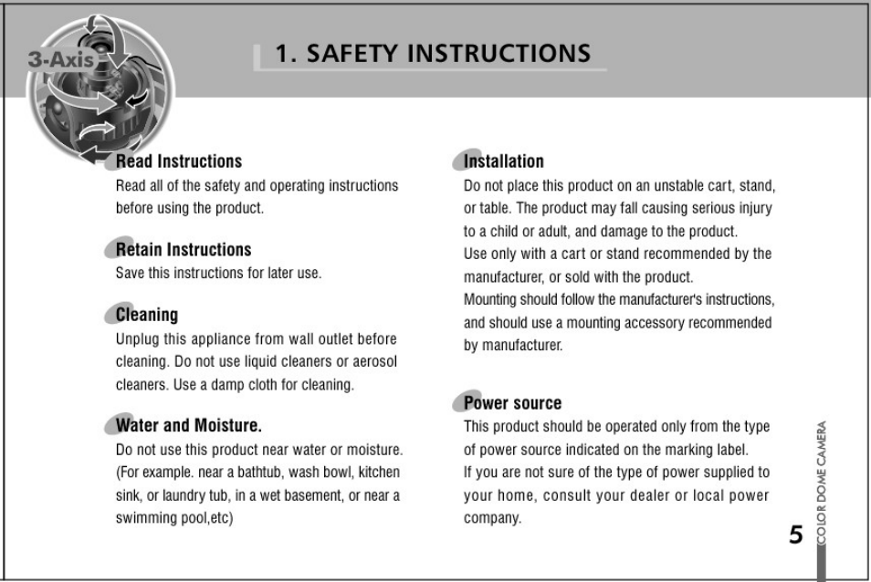 Safety instructions, Read instructions, Retain instructions | Cleaning, Water and moisture, Installation, Power source | Honeywell HD61 User Manual | Page 5 / 40