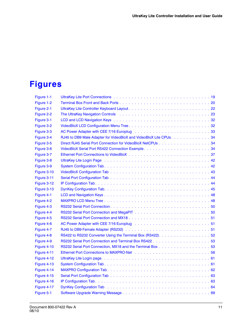 Figures | Honeywell ULTRAKEY LITE HJC5000 User Manual | Page 11 / 72