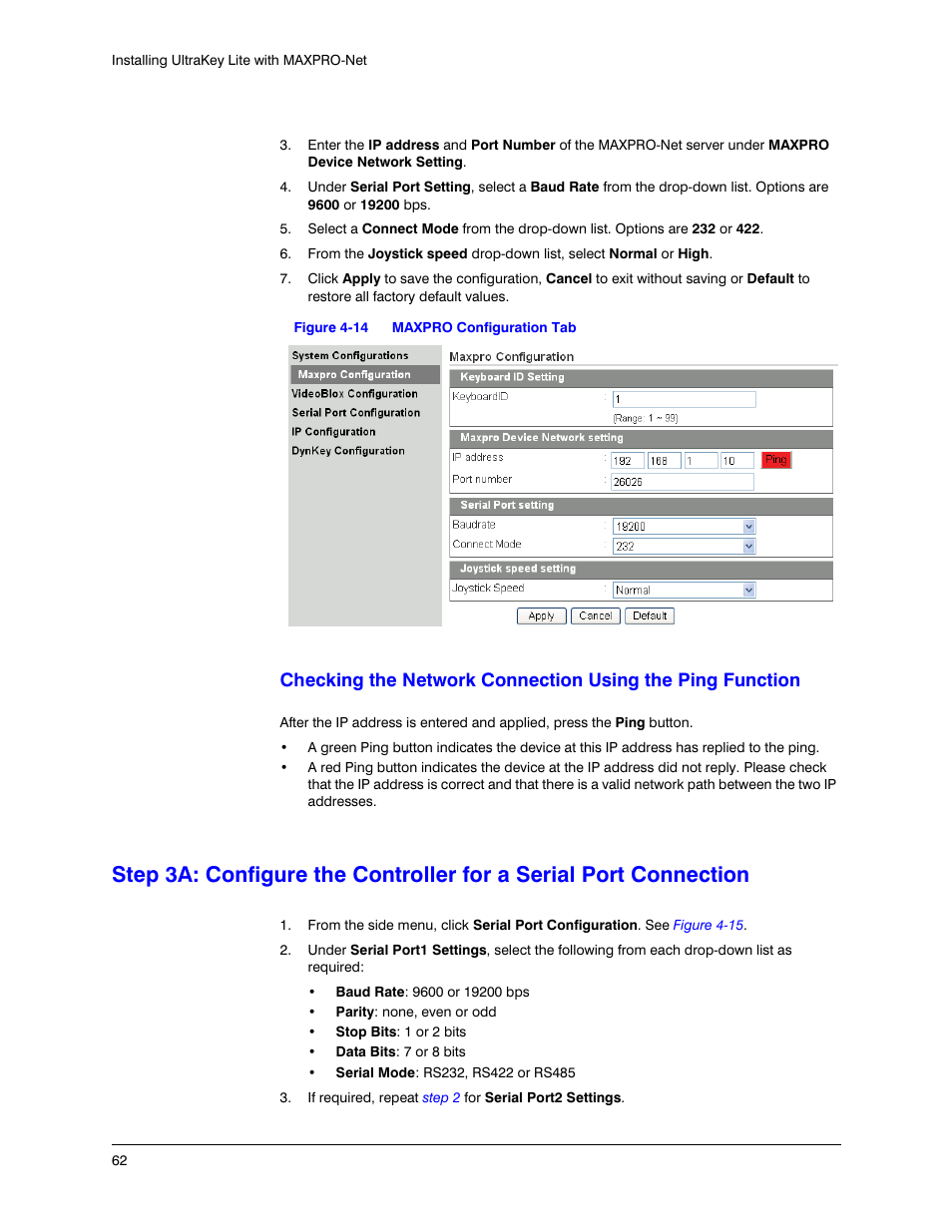 Figure 4-14, Maxpro configuration tab | Honeywell ULTRAKEY LITE HJC5000 User Manual | Page 62 / 72