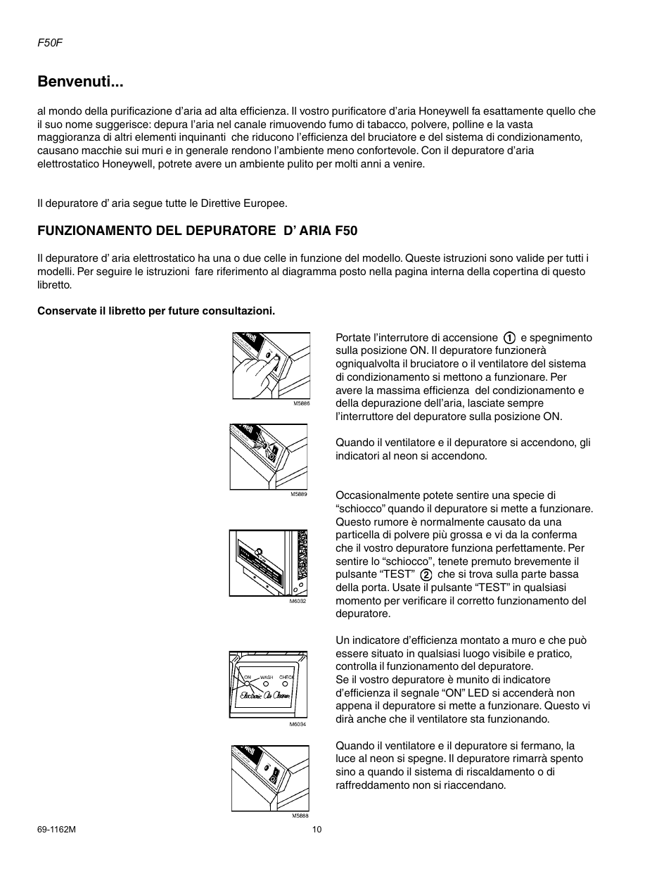 Benvenuti | Honeywell F50F User Manual | Page 12 / 26