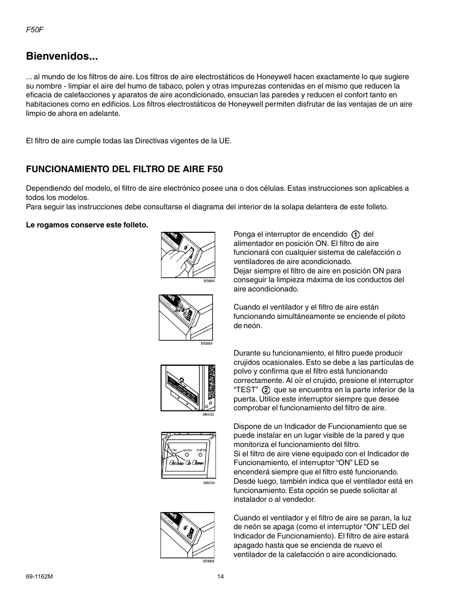 Bienvenidos | Honeywell F50F User Manual | Page 16 / 26