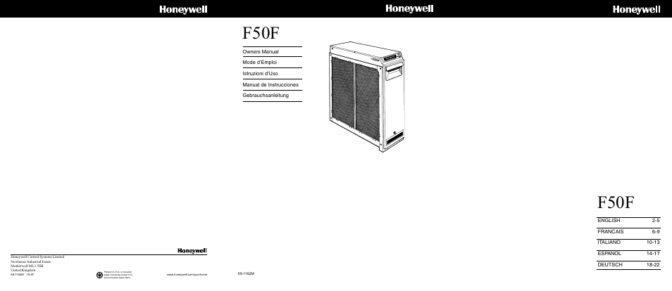 F50f | Honeywell F50F User Manual | Page 26 / 26