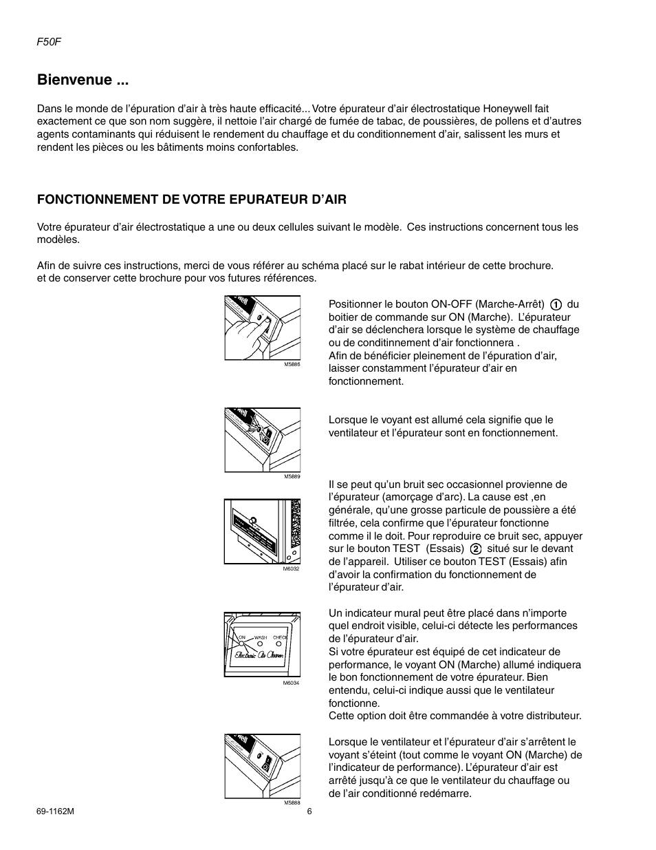 Bienvenue | Honeywell F50F User Manual | Page 8 / 26