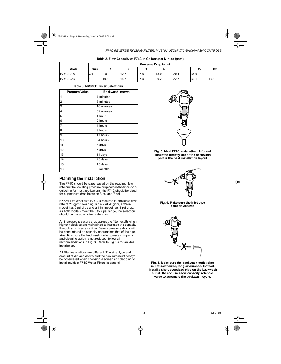 Planning the installation | Honeywell BRAUKMANN MV876 User Manual | Page 3 / 8