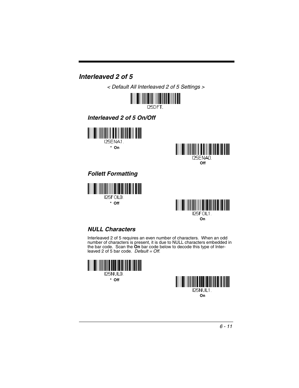 Interleaved 2 of 5, Interleaved 2 of 5 -11 | Honeywell VOYAGER 1250G User Manual | Page 107 / 240