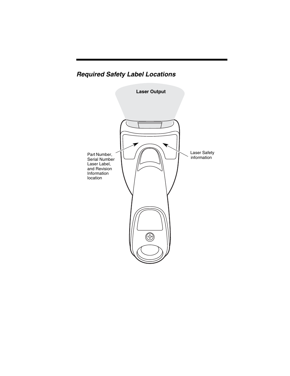 Required safety label locations | Honeywell VOYAGER 1250G User Manual | Page 15 / 240