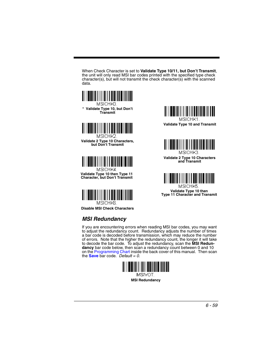 Msi redundancy | Honeywell VOYAGER 1250G User Manual | Page 155 / 240
