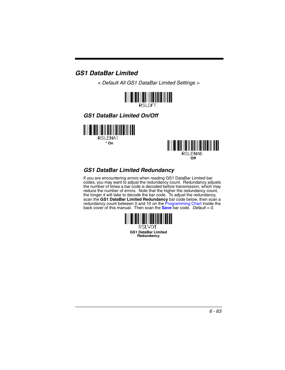 Gs1 databar limited, Gs1 databar limited -63 | Honeywell VOYAGER 1250G User Manual | Page 159 / 240