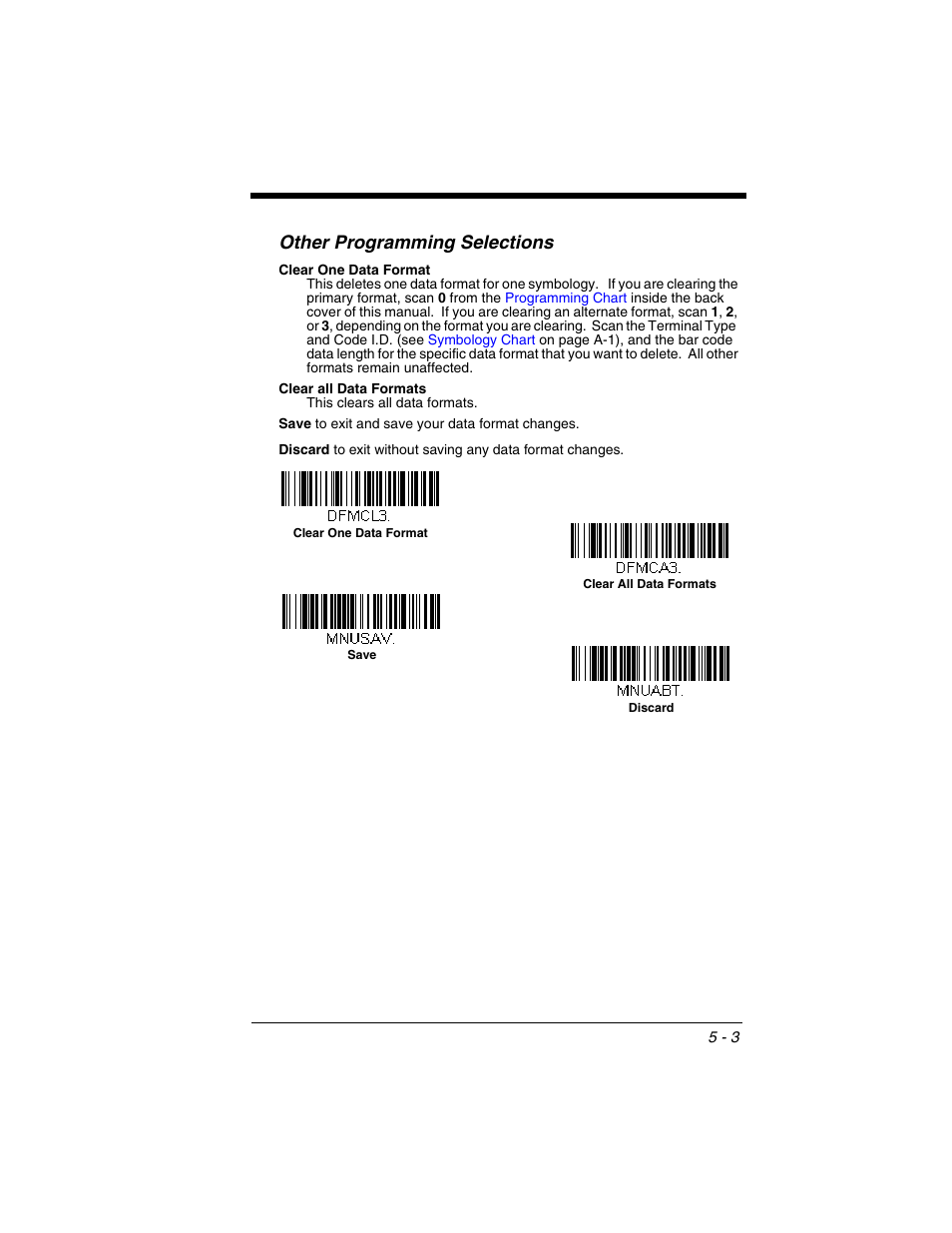 Other programming selections, Other programming selections -3 | Honeywell VOYAGER 1250G User Manual | Page 87 / 240