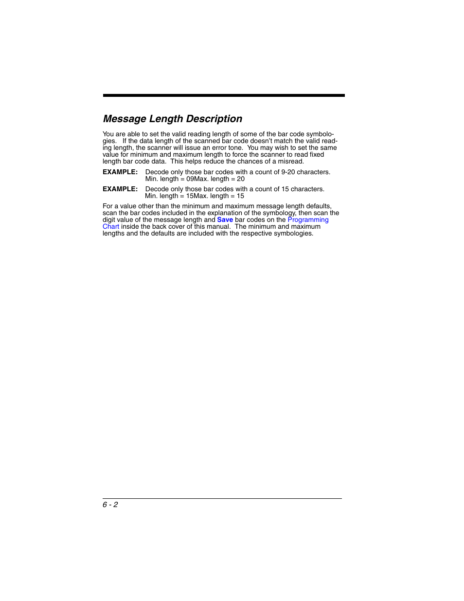 Message length description, Message length description -2 | Honeywell VOYAGER 1250G User Manual | Page 98 / 240