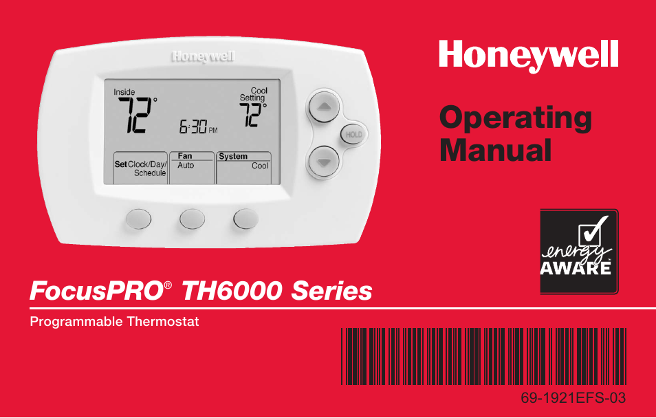 Honeywell FocusPRO TH6000 Series User Manual | 80 pages