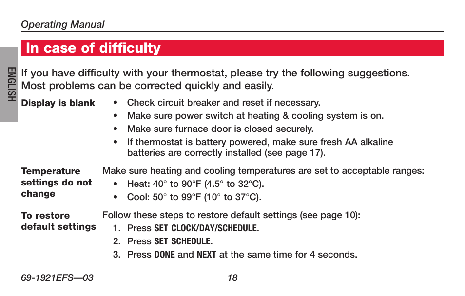 About your new thermostat | Honeywell FocusPRO TH6000 Series User Manual | Page 20 / 80