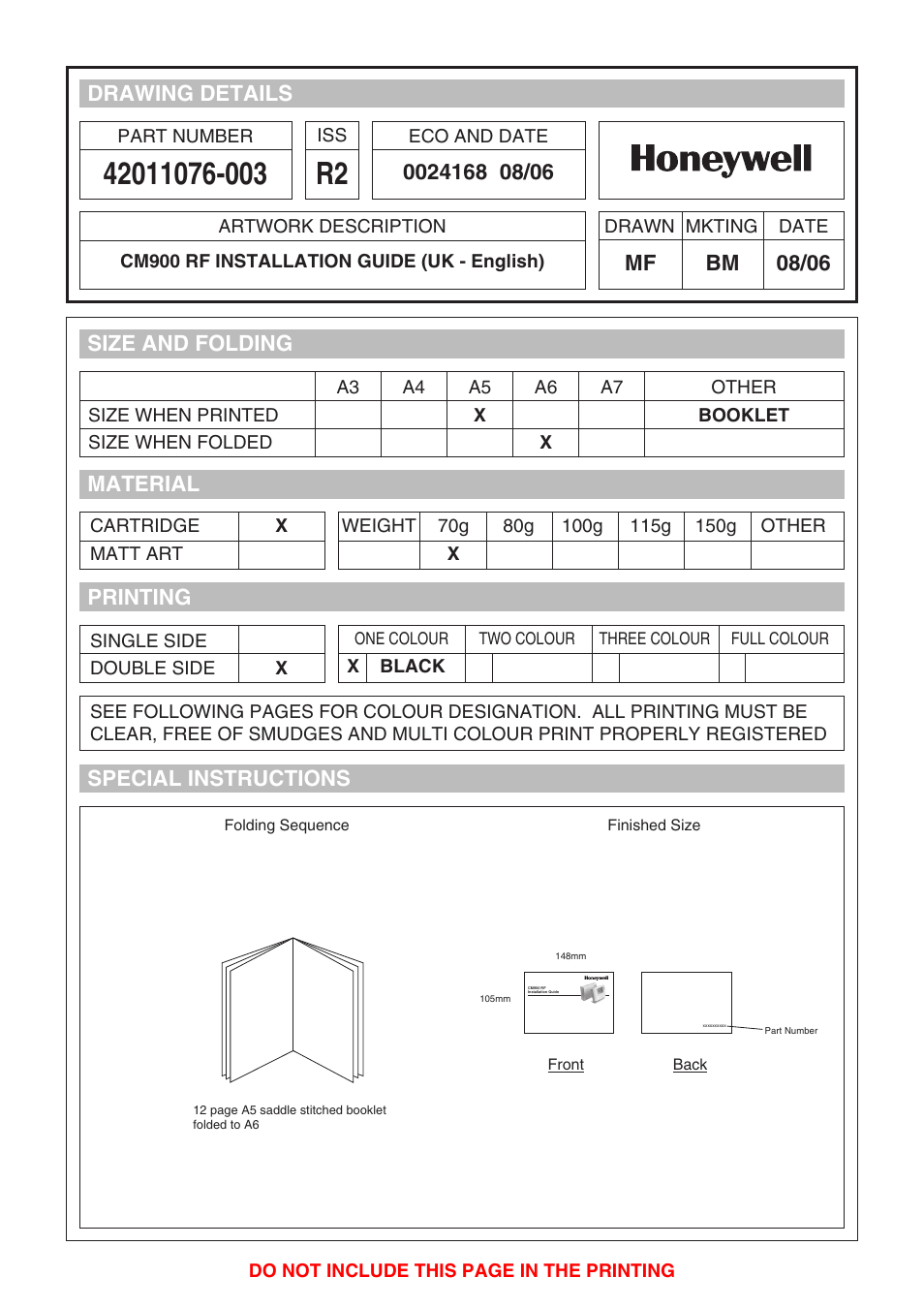 Honeywell 42011076-003 User Manual | 13 pages