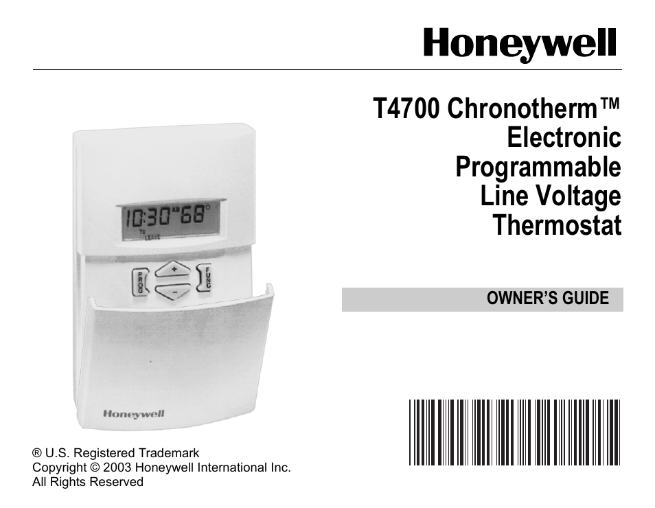 Honeywell T4700 User Manual | 16 pages