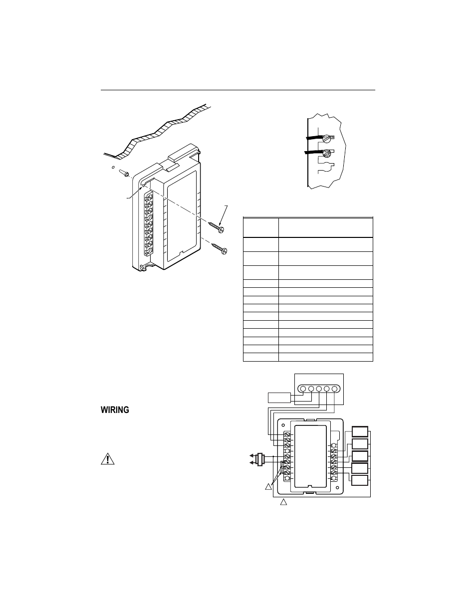 Wiring, Caution | Honeywell W8635A User Manual | Page 2 / 6
