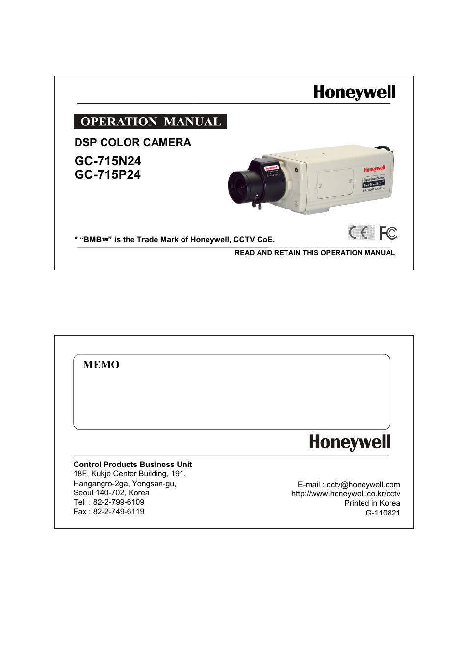 Honeywell GC-715P24 User Manual | 14 pages