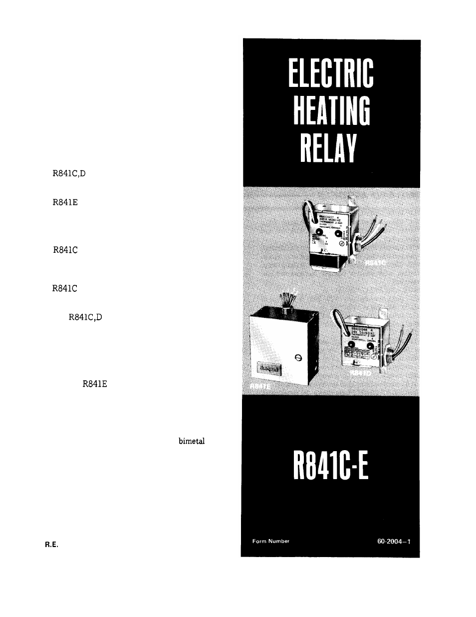 Honeywell R841C-E User Manual | 7 pages