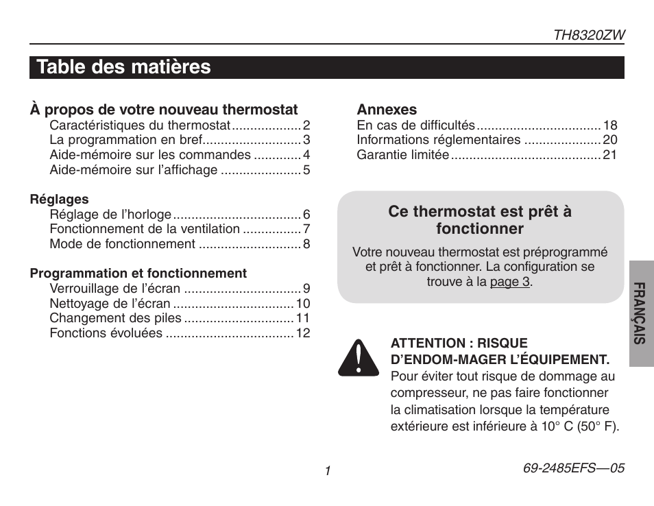 Honeywell TH8320ZW User Manual | Page 27 / 72