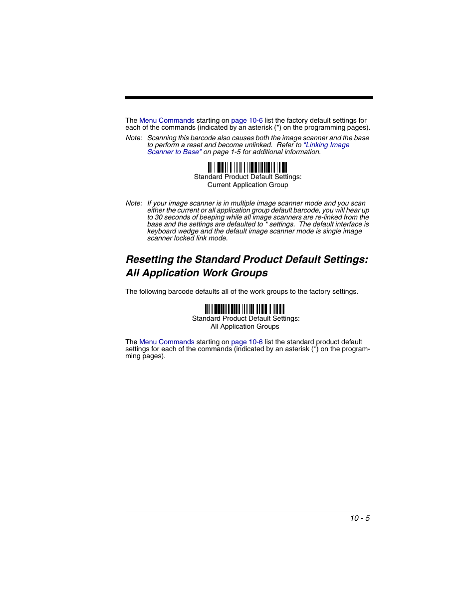 Resetting the standard product default settings, All application work groups -5 | Honeywell 2020 User Manual | Page 141 / 188