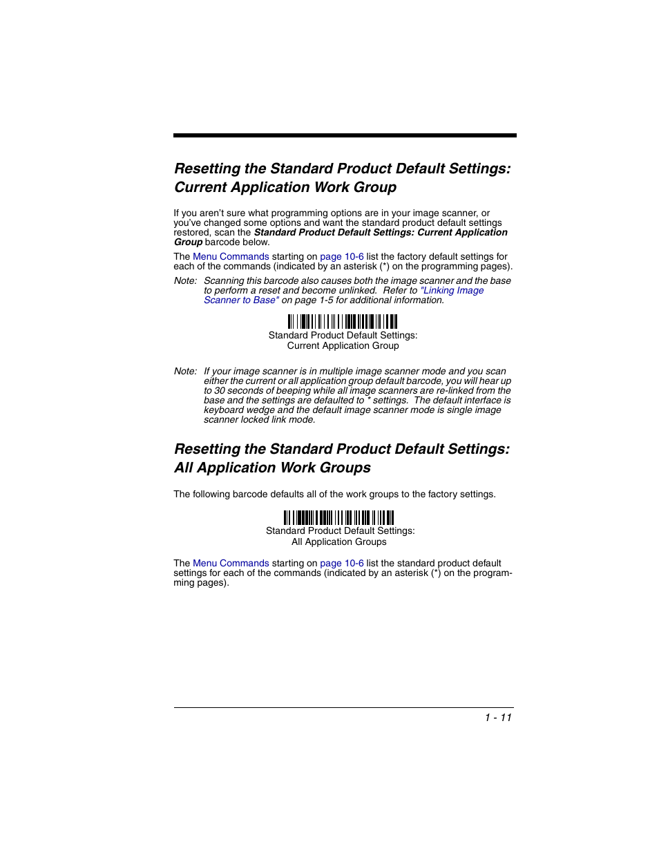 Resetting the standard product default settings, Current application work group -11, All application work groups -11 | Honeywell 2020 User Manual | Page 29 / 188