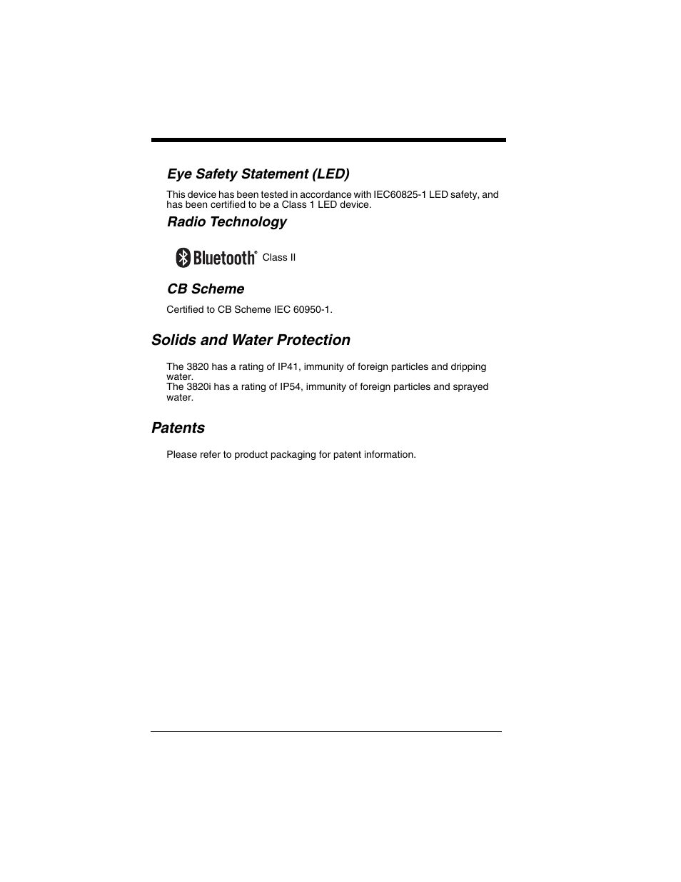 Solids and water protection, Patents | Honeywell 2020 User Manual | Page 6 / 188