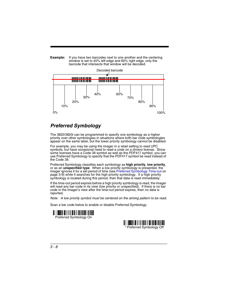 Preferred symbology, Preferred symbology -8 | Honeywell 2020 User Manual | Page 70 / 188
