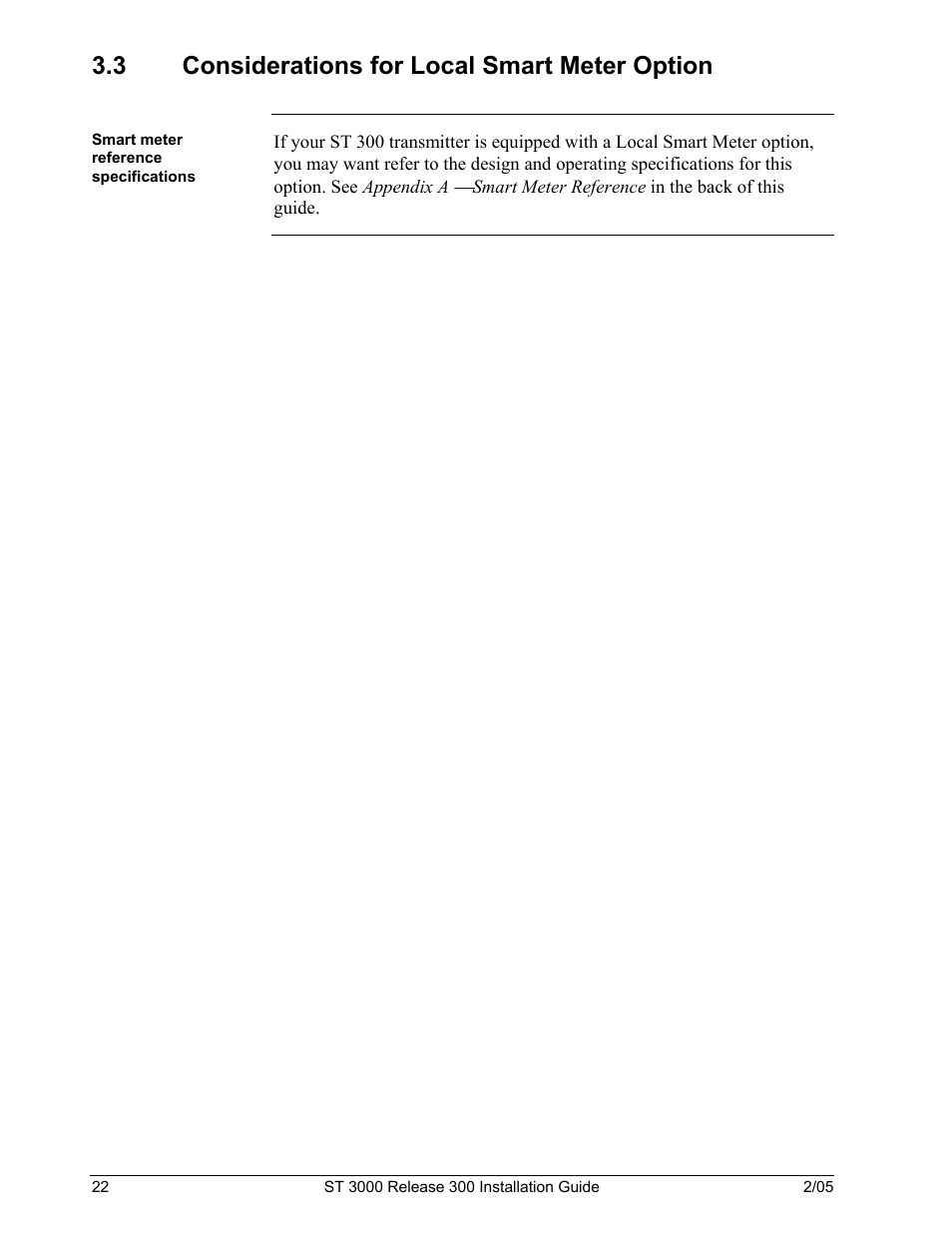 3 considerations for local smart meter option | Honeywell ST 3000 User Manual | Page 32 / 126