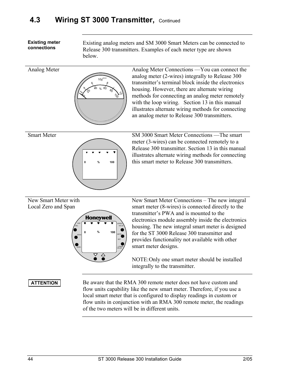 Honeywell ST 3000 User Manual | Page 54 / 126