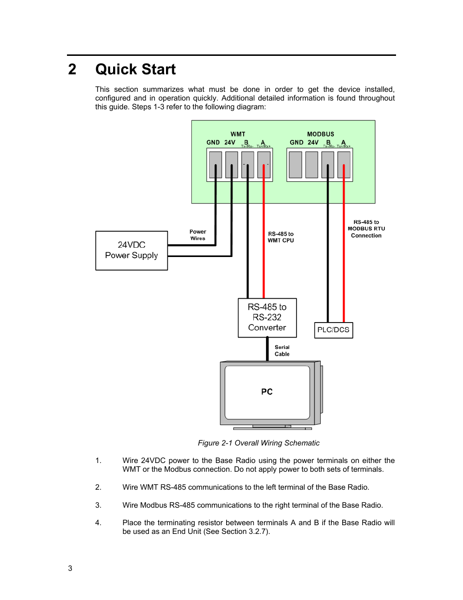 Quick start, Figure 2-1 overall wiring schematic, 2 quick start | Honeywell ISM BAND XYR 5000 LINE User Manual | Page 10 / 49