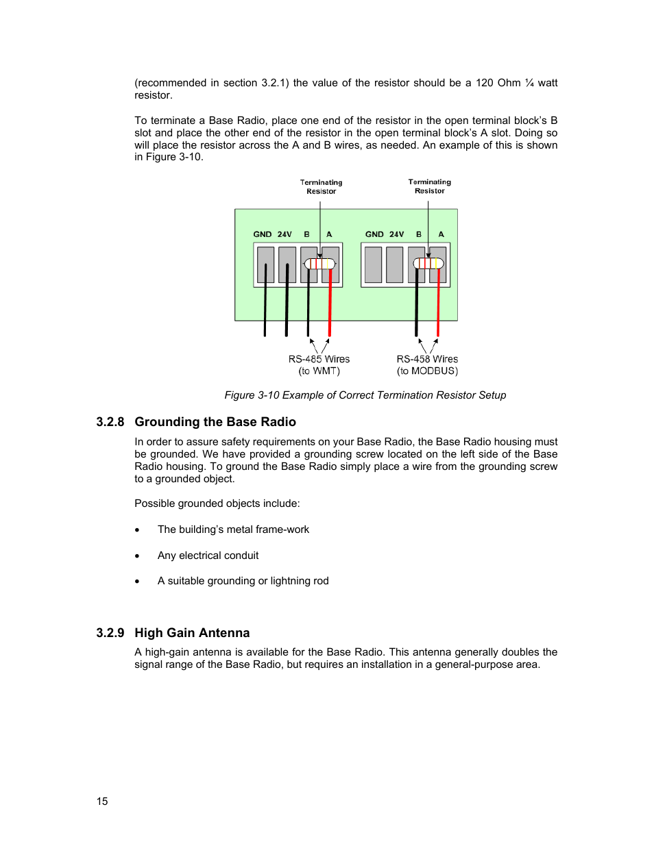 Grounding the base radio, High gain antenna, 8 grounding the base radio | 9 high gain antenna | Honeywell ISM BAND XYR 5000 LINE User Manual | Page 22 / 49