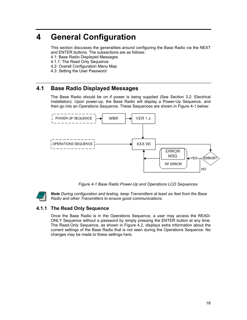 General configuration, Adio, Isplayed | Essages, The read only sequence, 4 general configuration | Honeywell ISM BAND XYR 5000 LINE User Manual | Page 23 / 49