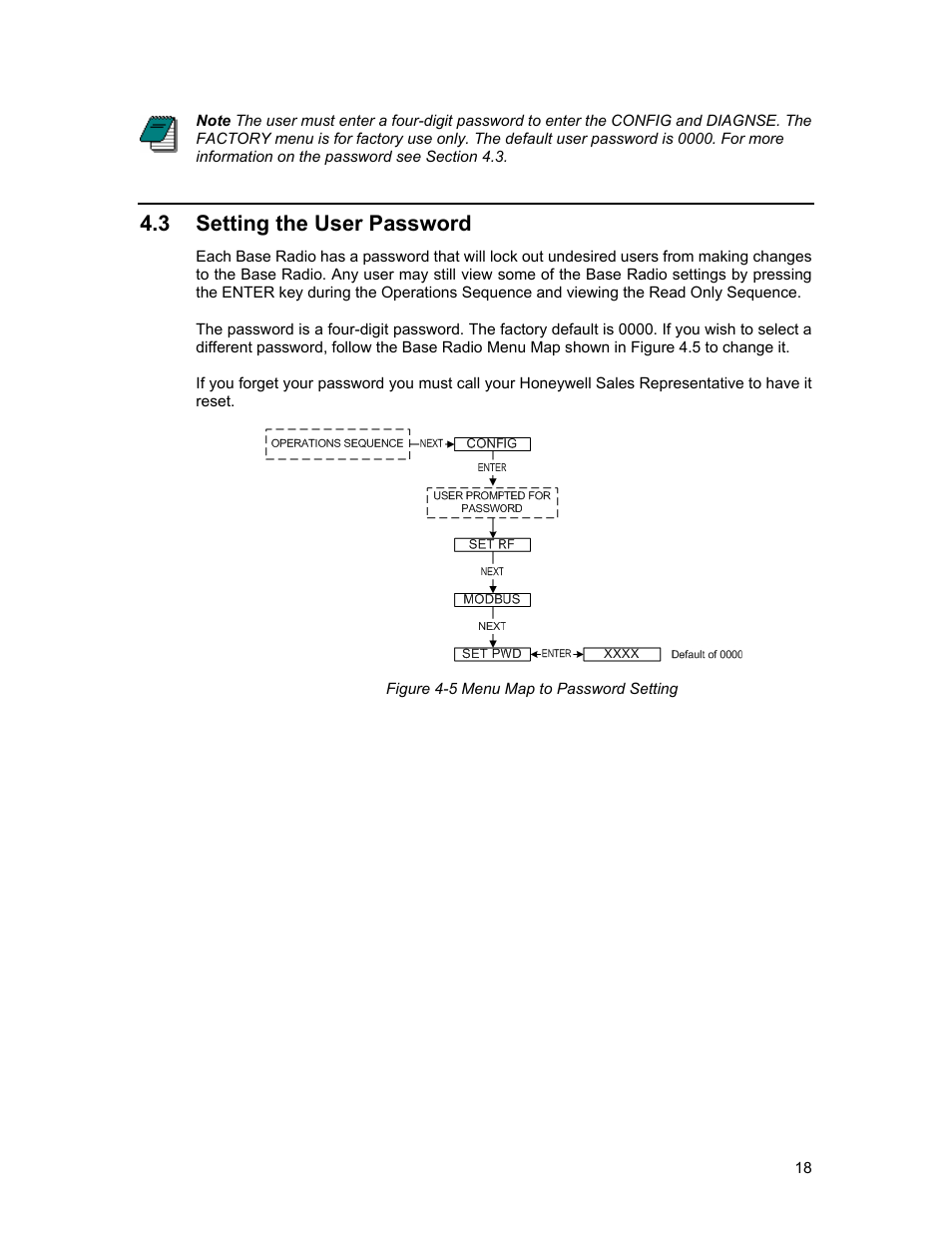 Etting the, Assword, Setting the user password | 3 setting the user password | Honeywell ISM BAND XYR 5000 LINE User Manual | Page 25 / 49
