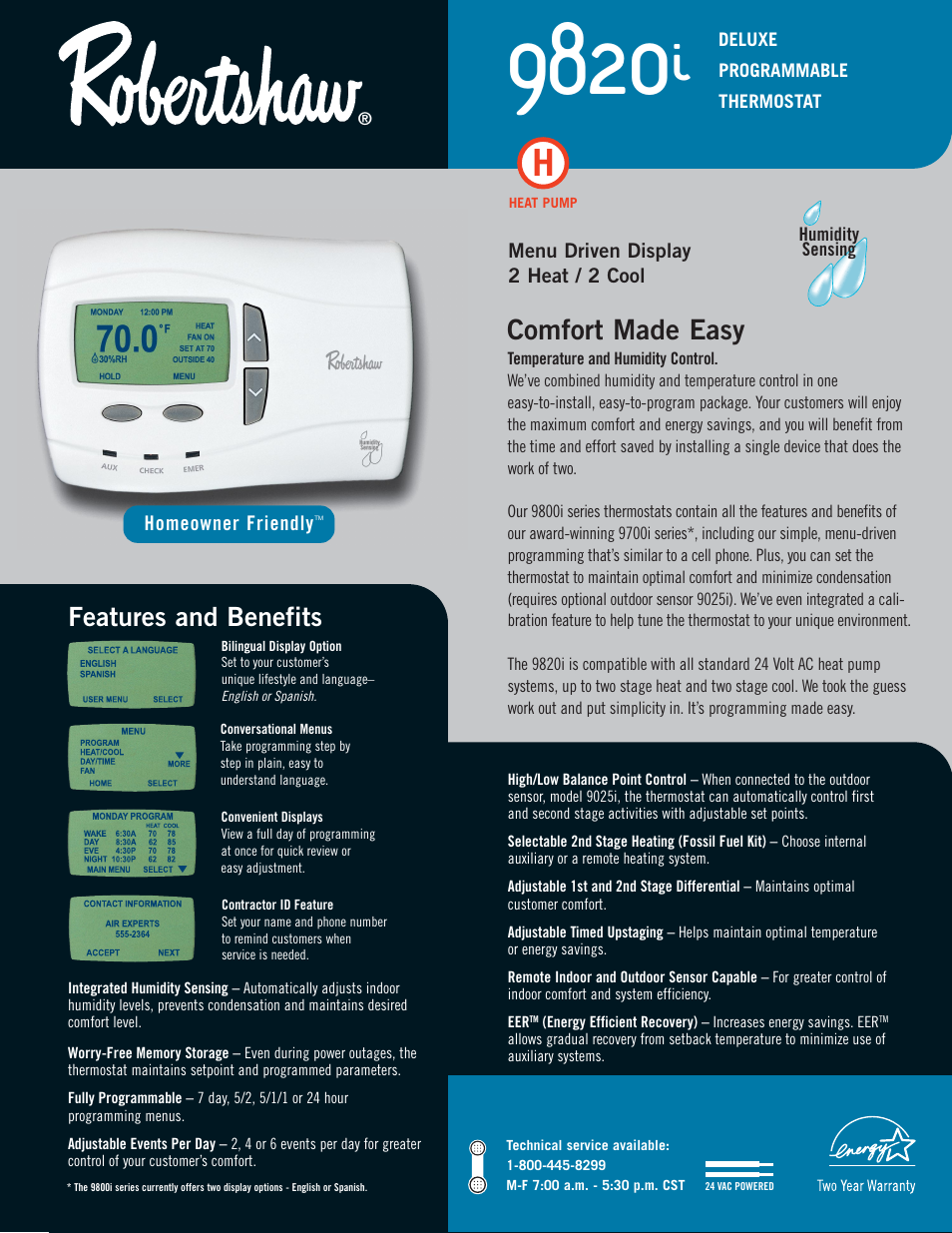 Honeywell 9820i User Manual | 2 pages