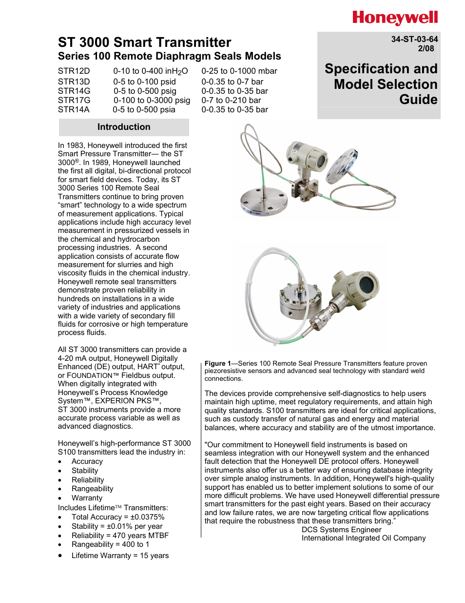 Honeywell STR12D User Manual | 36 pages