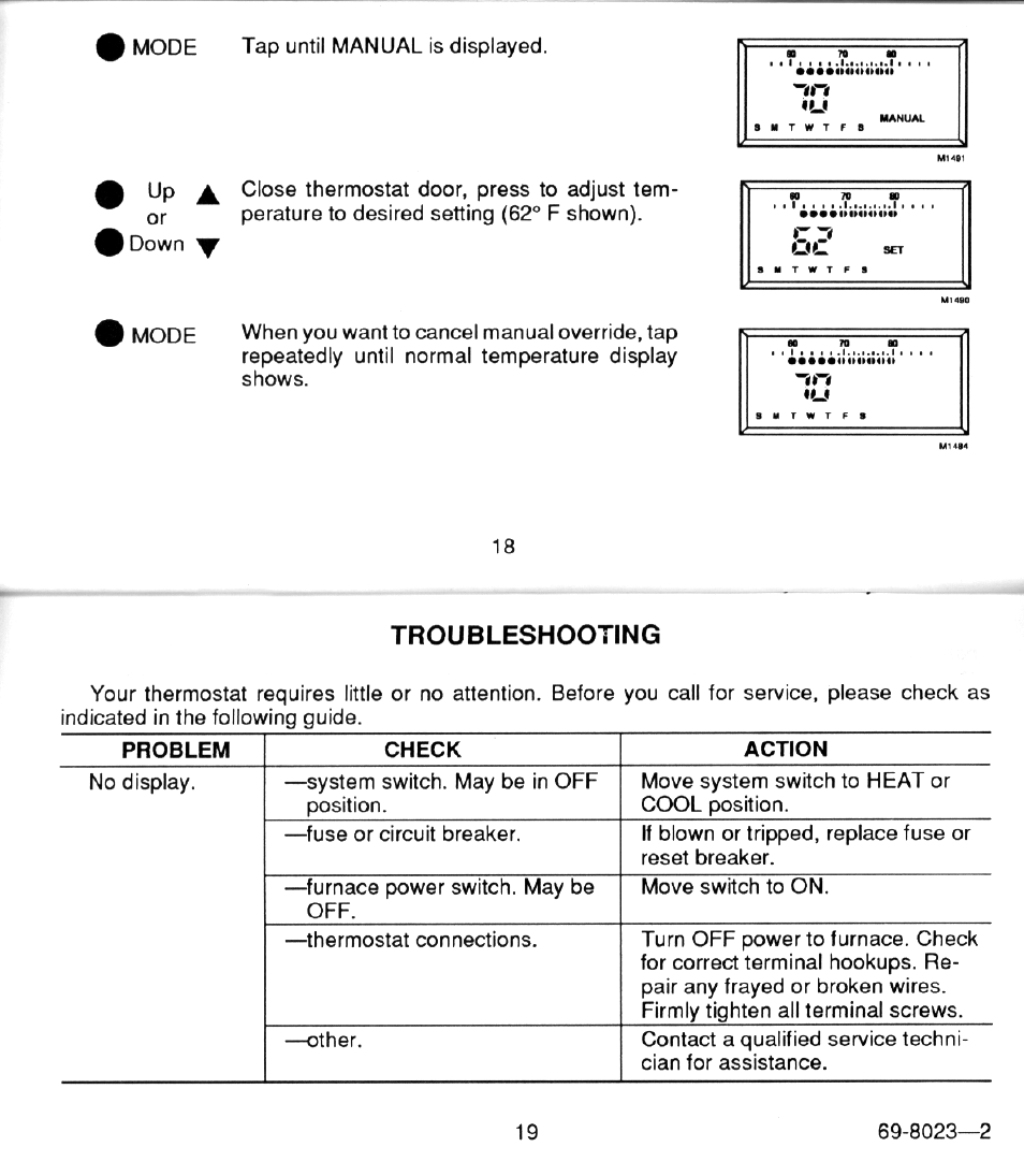 Troubleshooting | Honeywell MAGIC STAT CT3100 User Manual | Page 11 / 15