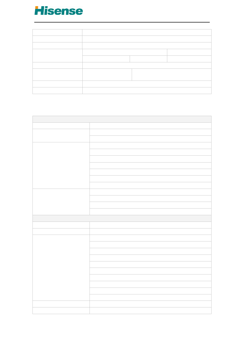 Software specification | Hisense D90 User Manual | Page 5 / 11