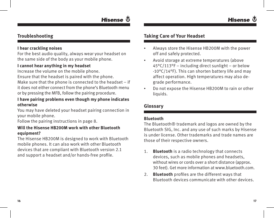 Hisense HB200M User Manual | Page 9 / 11