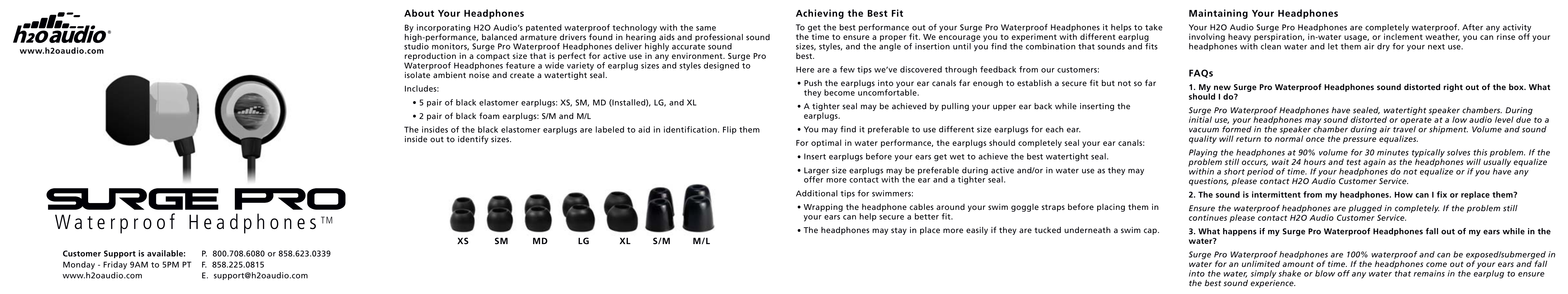 X-1 (H2O Audio) Surge Pro BA1-70 User Manual | 2 pages