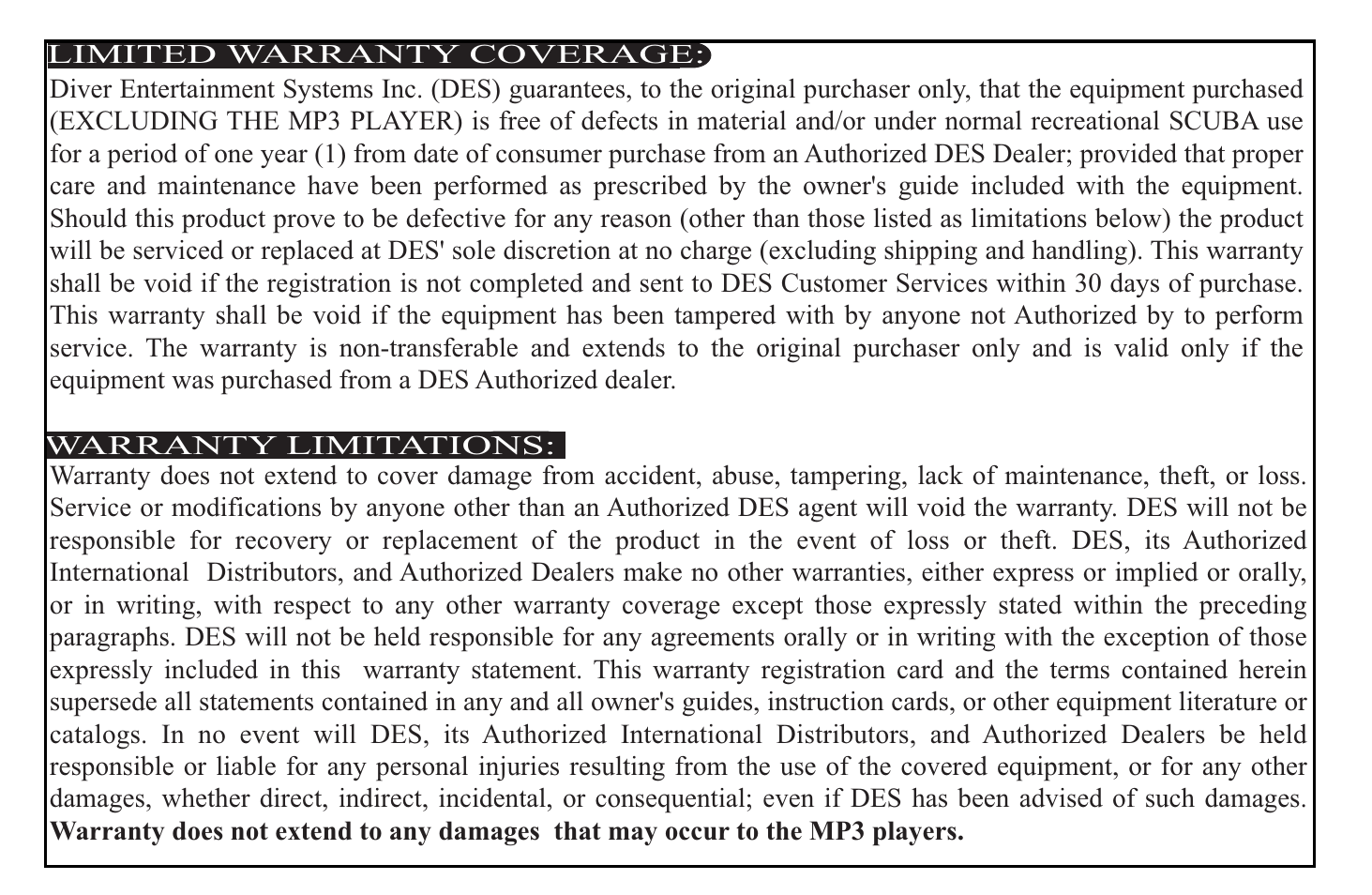 X-1 (H2O Audio) Oceanic DV Series User Manual | Page 17 / 18