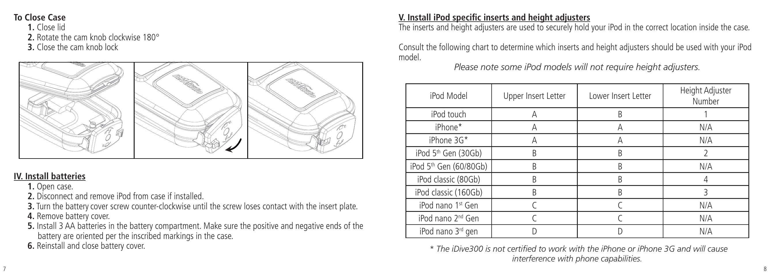 X-1 (H2O Audio) iDive 300 for iPod User Manual | Page 6 / 14