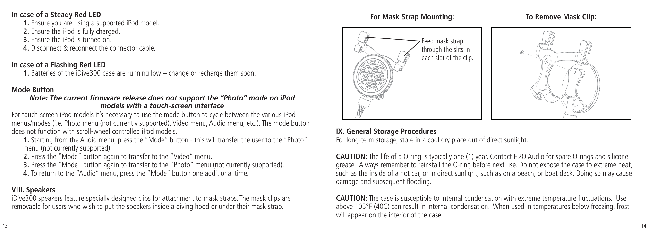 X-1 (H2O Audio) iDive 300 for iPod User Manual | Page 9 / 14