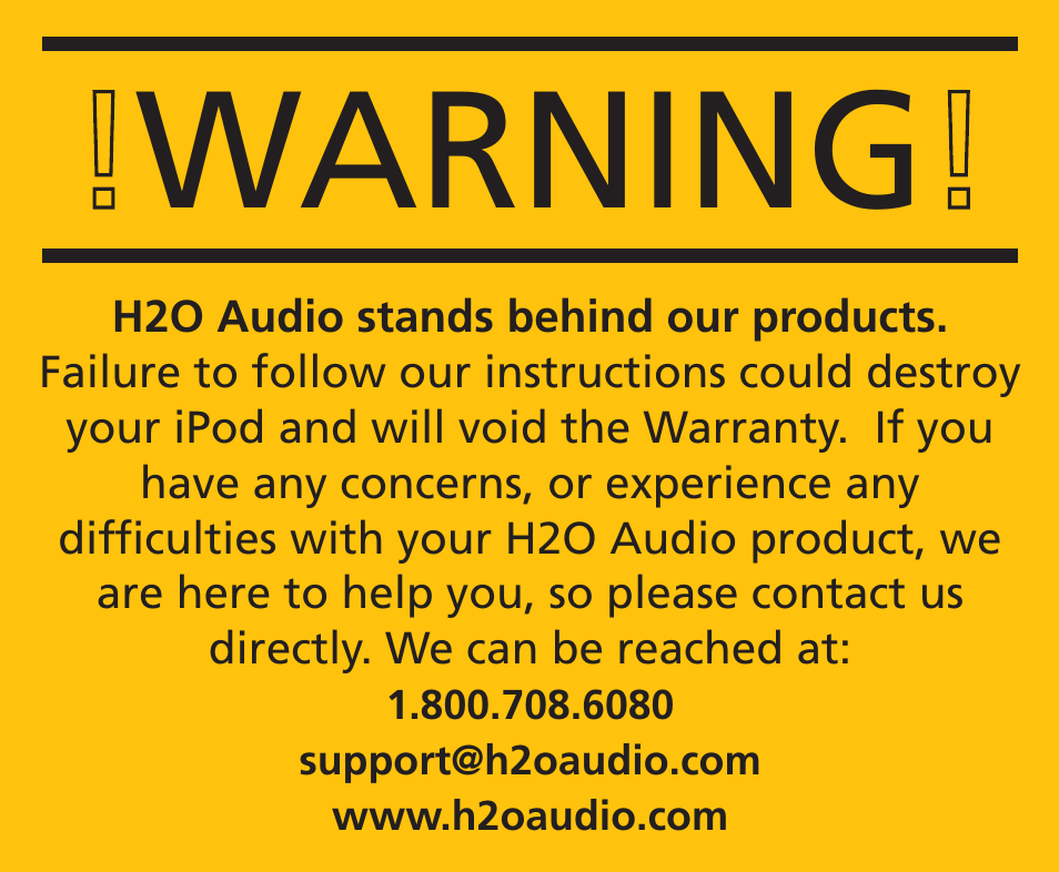 X-1 (H2O Audio) T-Seal User Manual | 7 pages