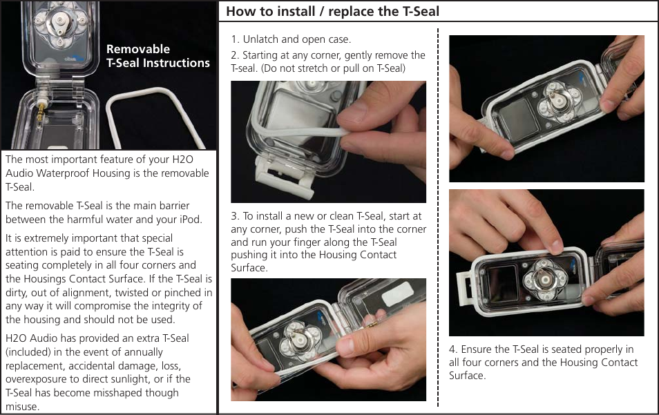 Tseal_ins.pdf | X-1 (H2O Audio) T-Seal User Manual | Page 4 / 7